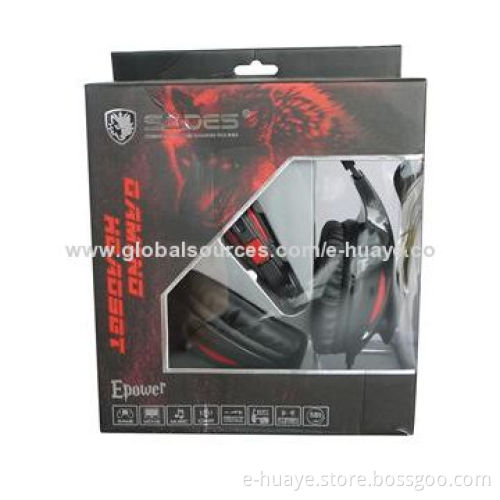 Wired Headset with 40mm Loudhailer Diameter, Glossy Painting, Soft Ear Pad, CE and RoHS